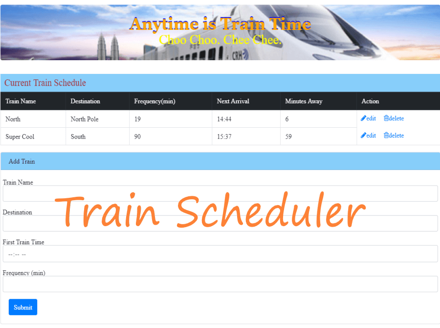 Train Scheduler App